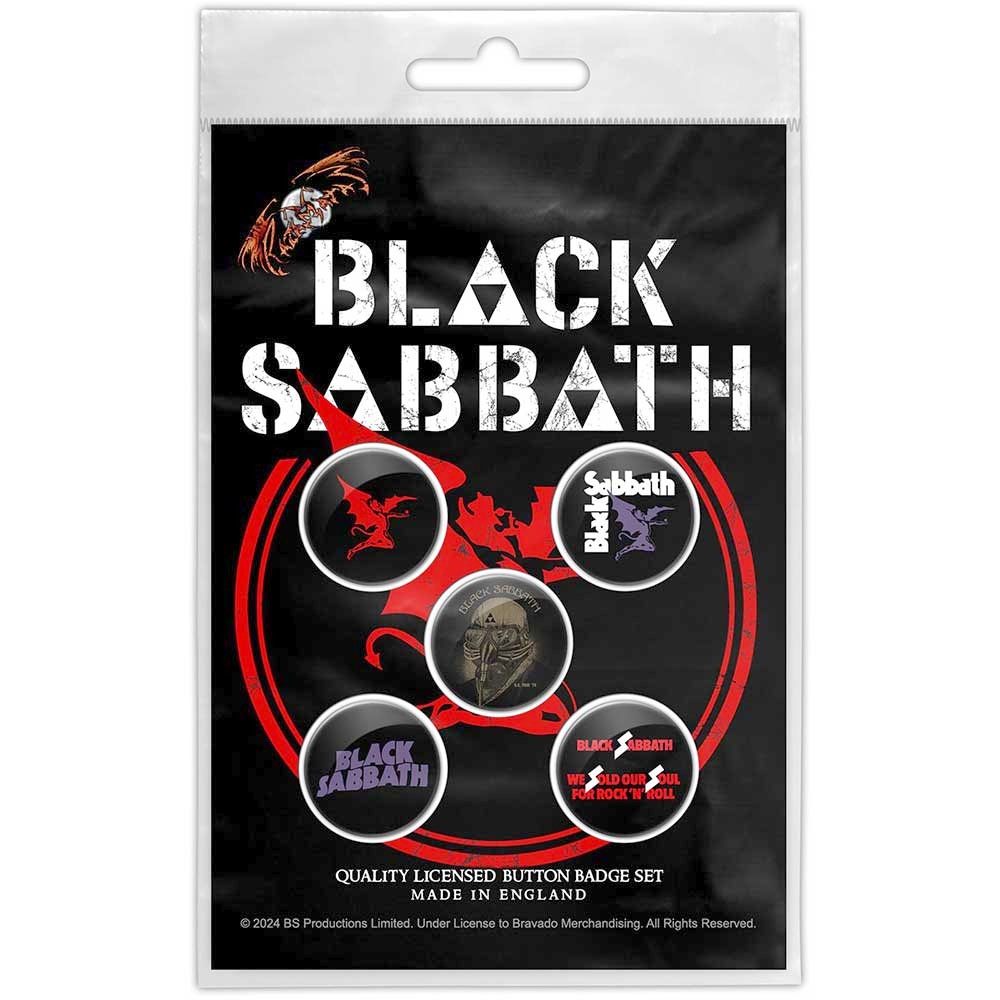 Black Sabbath - Red Devil Button pin - 5er Set - Schwarz
